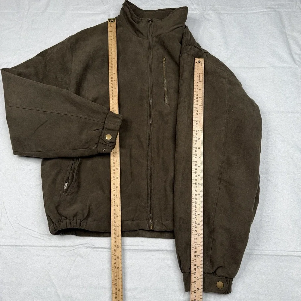 Montage Collection Quilted Lining SZ-L Faux Suede Zip Bomber Jacket W/Zip Pocket